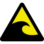 Warning Tsunami Hazard Zone SVG Icon